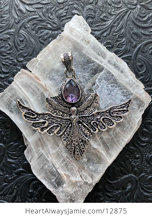 Angel or Fairy with Faceted Amethyst Gem Stone Crystal Jewelry Pendant - #FAn46mwry2o-5