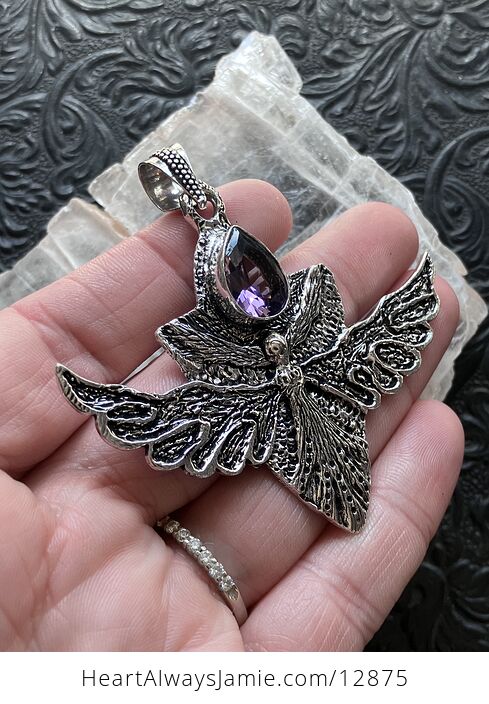 Angel or Fairy with Faceted Amethyst Gem Stone Crystal Jewelry Pendant - #FAn46mwry2o-2