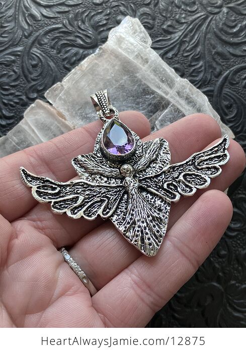 Angel or Fairy with Faceted Amethyst Gem Stone Crystal Jewelry Pendant - #FAn46mwry2o-3