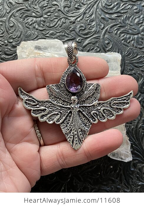Angel or Fairy with Faceted Amethyst Stone Crystal Jewelry Pendant Charm - #iEFjHjg2pgk-1