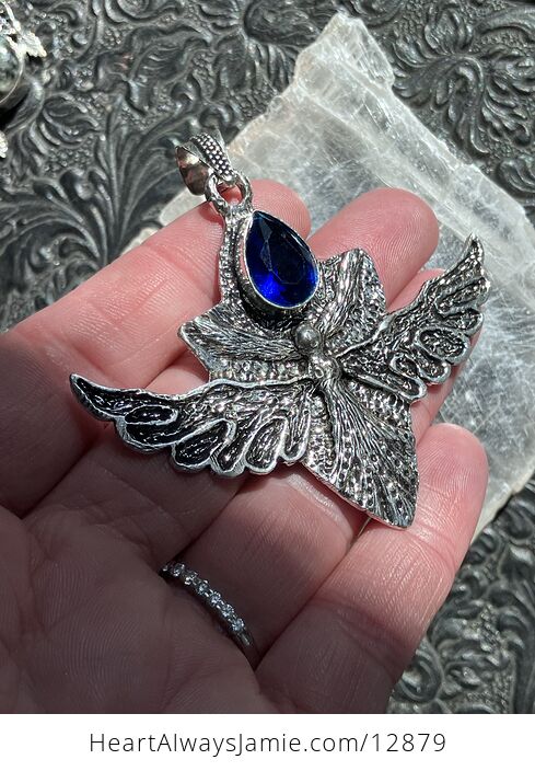 Angel or Fairy with Faceted Blue Gem Stone Crystal Jewelry Pendant Charm - #GDYKuuEN3bk-4