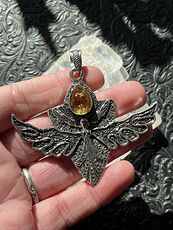 Angel or Fairy with Faceted Citrine Stone Crystal Jewelry Pendant Charm #Qbt32AcsRMY