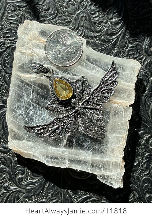 Angel or Fairy with Faceted Citrine Stone Crystal Jewelry Pendant Charm - #Qbt32AcsRMY-4