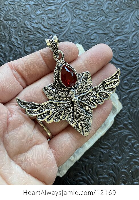 Angel or Fairy with Faceted Garnet Stone Crystal Jewelry Pendant Charm - #ODqd1nyVn00-3