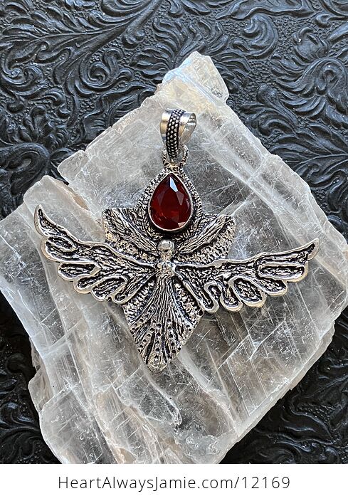 Angel or Fairy with Faceted Garnet Stone Crystal Jewelry Pendant Charm - #ODqd1nyVn00-1