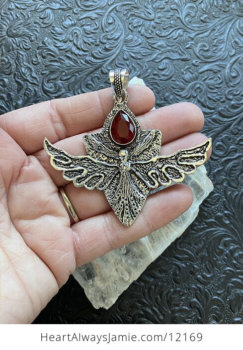 Angel or Fairy with Faceted Garnet Stone Crystal Jewelry Pendant Charm - #ODqd1nyVn00-2