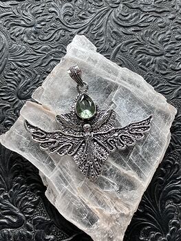 Angel or Fairy with Faceted Green Peridot Stone Crystal Jewelry Pendant Charm #CWPBPR9Q8aI