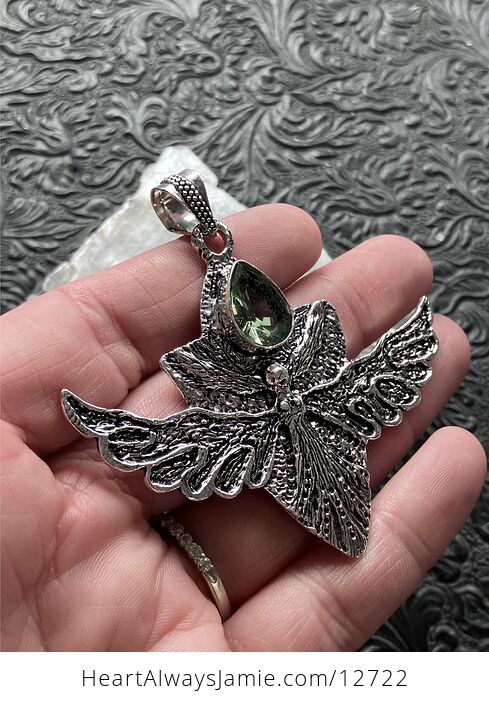 Angel or Fairy with Faceted Green Peridot Stone Crystal Jewelry Pendant Charm - #CWPBPR9Q8aI-3