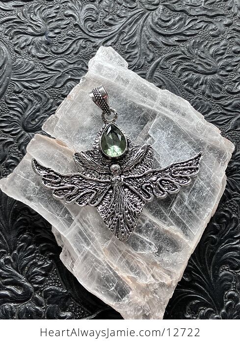 Angel or Fairy with Faceted Green Peridot Stone Crystal Jewelry Pendant Charm - #CWPBPR9Q8aI-1