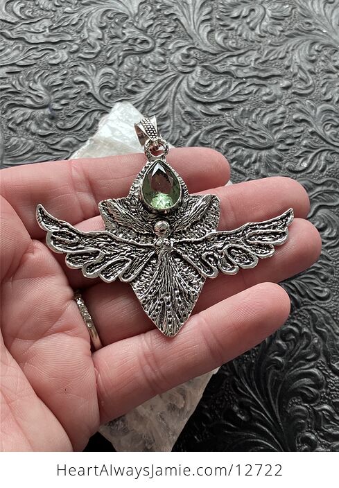 Angel or Fairy with Faceted Green Peridot Stone Crystal Jewelry Pendant Charm - #CWPBPR9Q8aI-2