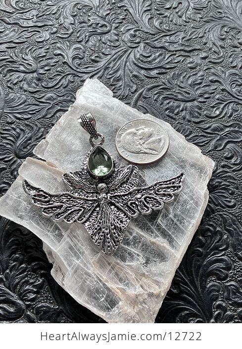 Angel or Fairy with Faceted Green Peridot Stone Crystal Jewelry Pendant Charm - #CWPBPR9Q8aI-6