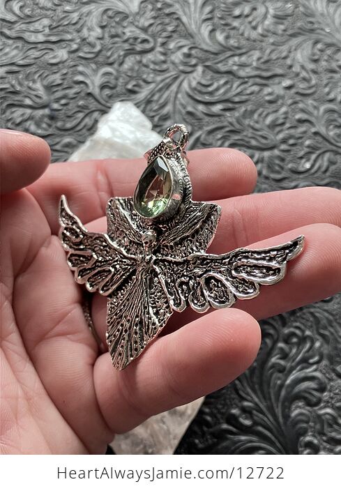 Angel or Fairy with Faceted Green Peridot Stone Crystal Jewelry Pendant Charm - #CWPBPR9Q8aI-4