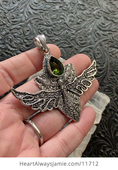 Angel or Fairy with Faceted Green Peridot Stone Crystal Jewelry Pendant Charm - #a1y2CI6FsIQ-3