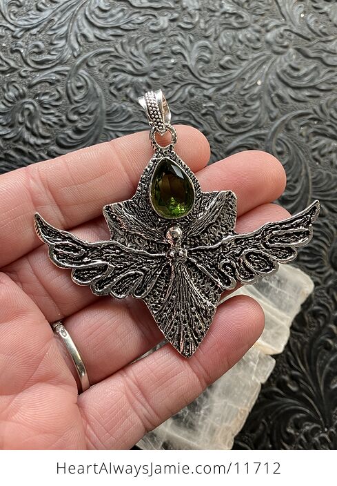 Angel or Fairy with Faceted Green Peridot Stone Crystal Jewelry Pendant Charm - #a1y2CI6FsIQ-2