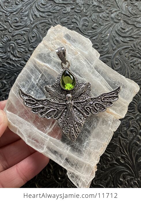 Angel or Fairy with Faceted Green Peridot Stone Crystal Jewelry Pendant Charm - #a1y2CI6FsIQ-1