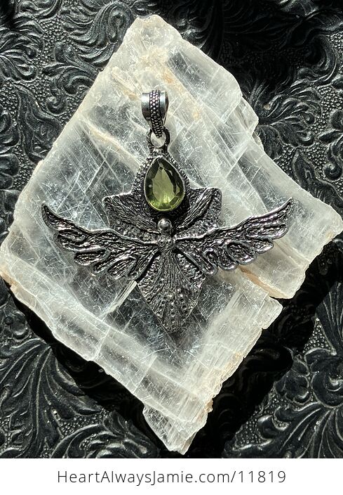 Angel or Fairy with Faceted Green Peridot Stone Crystal Jewelry Pendant Charm - #wt4YfCDUDks-1