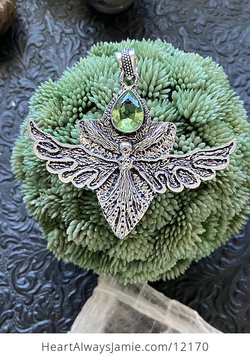 Angel or Fairy with Faceted Green Peridot Stone Crystal Jewelry Pendant Charm - #wttBwRsGU7U-1