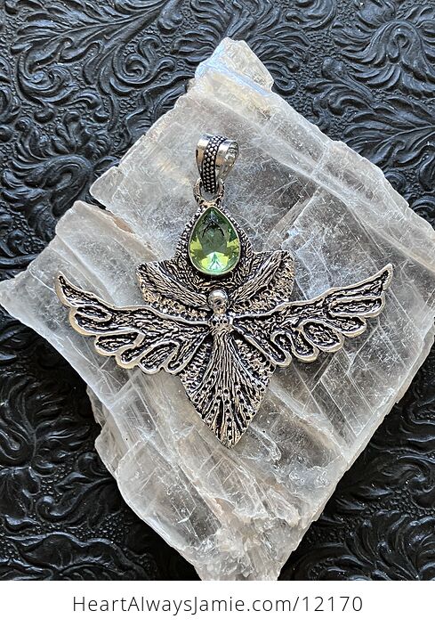 Angel or Fairy with Faceted Green Peridot Stone Crystal Jewelry Pendant Charm - #wttBwRsGU7U-5