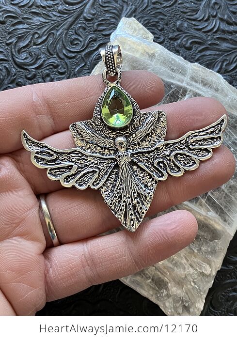 Angel or Fairy with Faceted Green Peridot Stone Crystal Jewelry Pendant Charm - #wttBwRsGU7U-2