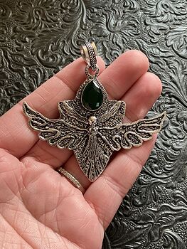 Angel or Mystical Being with Faceted Green Stone Crystal Jewelry Pendant Charm #nnCyofjZKZc