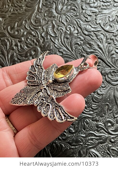 Angel or Mystical Being with Faceted Yellow Stone Crystal Jewelry Pendant Charm - #U4ayASngrV8-5
