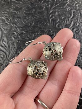 Antiqued Silver Globe Earrings #RCsXRISYyow