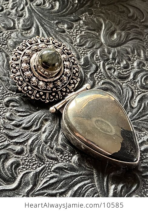 Apache Gold Chalcopyrite and Labradorite Handcrafted Stone Jewelry Crystal Pendant - #2vsU6BQWHyo-2