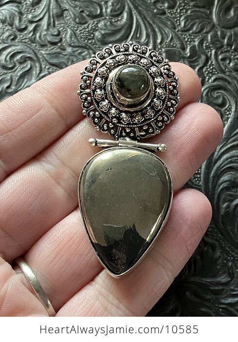 Apache Gold Chalcopyrite and Labradorite Handcrafted Stone Jewelry Crystal Pendant - #2vsU6BQWHyo-4