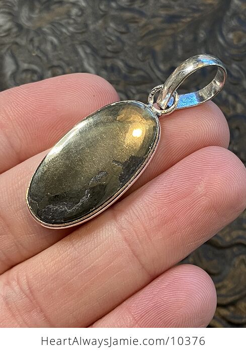 Apache Gold Chalcopyrite Handcrafted Stone Jewelry Crystal Pendant - #3QaXKUfJP4w-1