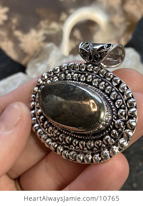 Apache Gold Chalcopyrite Stone Jewelry Crystal Pendant - #7LJqmwvSsCU-4