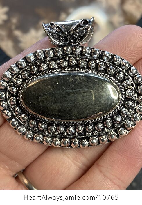 Apache Gold Chalcopyrite Stone Jewelry Crystal Pendant - #7LJqmwvSsCU-2