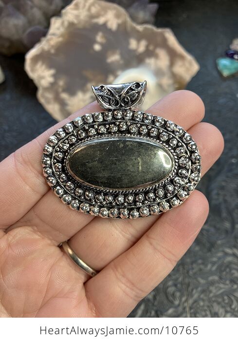 Apache Gold Chalcopyrite Stone Jewelry Crystal Pendant - #7LJqmwvSsCU-1