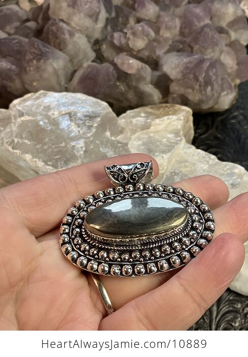 Apache Gold Chalcopyrite Stone Jewelry Crystal Pendant - #N4cVRDwnfIk-3