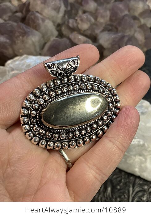 Apache Gold Chalcopyrite Stone Jewelry Crystal Pendant - #N4cVRDwnfIk-1