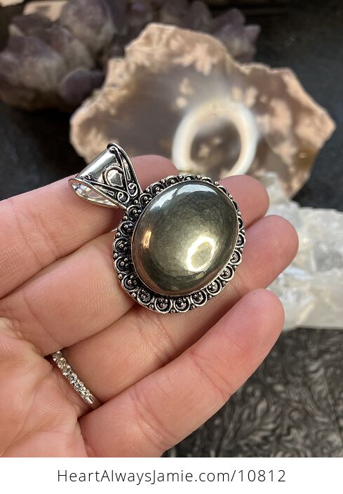Apache Gold Chalcopyrite Stone Jewelry Crystal Pendant - #y0FTsRLJJE4-2