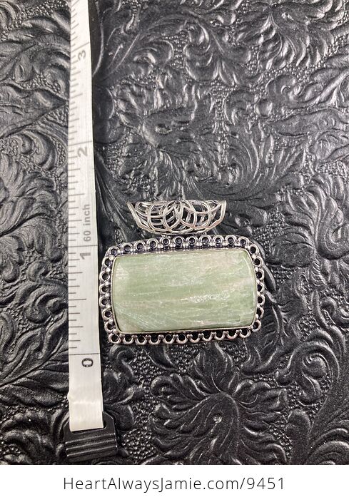 Aqua Green Seraphinite Crystal Stone Jewelry Pendant - #4jMvuPiZReE-2