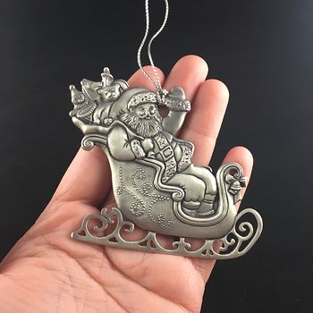 Avon Collectible Pewter Annual Christmas Ornament 1995 St Nicholas with Pouch #eMITqdEfAsI