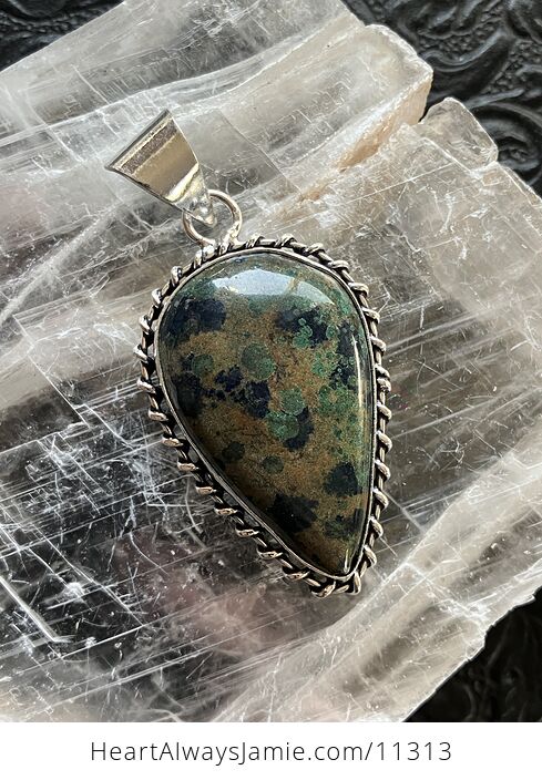 Azurite and Malachite Crystal Stone Jewelry Pendant - #4ioCXPnnFeI-1