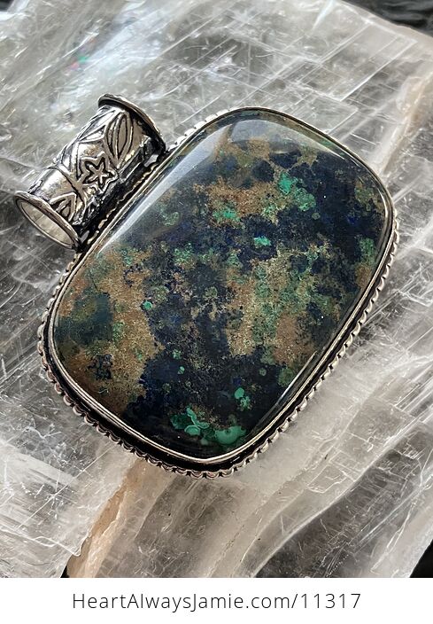 Azurite and Malachite Crystal Stone Jewelry Pendant - #aAR14b0gUgs-3