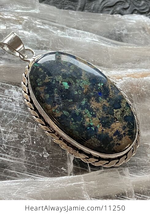 Azurite and Malachite Crystal Stone Jewelry Pendant - #itG2nzLsq8k-2