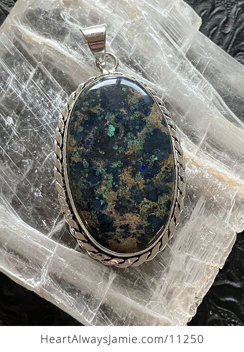 Azurite and Malachite Crystal Stone Jewelry Pendant - #itG2nzLsq8k-1