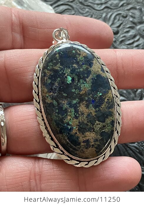 Azurite and Malachite Crystal Stone Jewelry Pendant - #itG2nzLsq8k-7