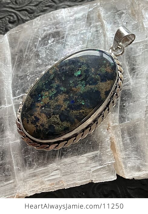 Azurite and Malachite Crystal Stone Jewelry Pendant - #itG2nzLsq8k-3