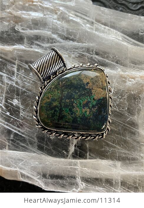 Azurite and Malachite Crystal Stone Jewelry Pendant - #qj7V7TrI5KM-4