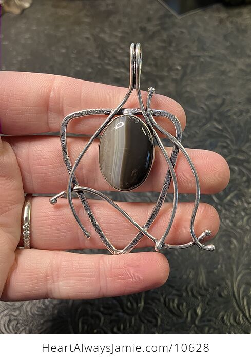 Banded Agate Crystal Stone Jewelry Pendant - #fElXCpp2ofE-1
