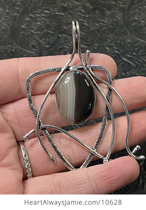 Banded Agate Crystal Stone Jewelry Pendant - #fElXCpp2ofE-4