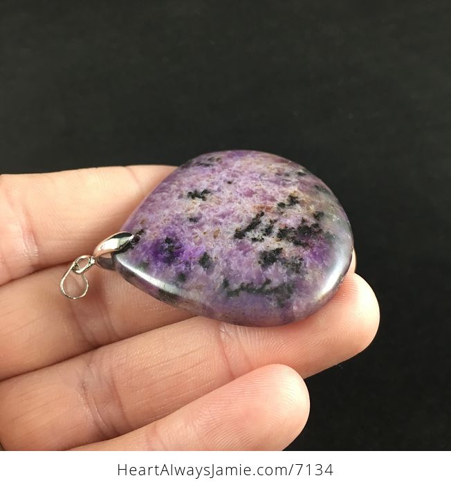 Beautiful Black and Purple Lepidolite Stone Jewelry Pendant - #jEPQ1XDsbQY-4
