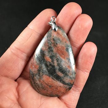 Beautiful Black and Red Laterite Fossil Pendant #ndPBut9hHRw