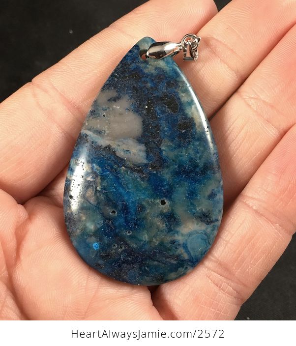 Beautiful Blue and Gray Crazy Lace Agate Stone Pendant - #9evbPGyhzCI-1