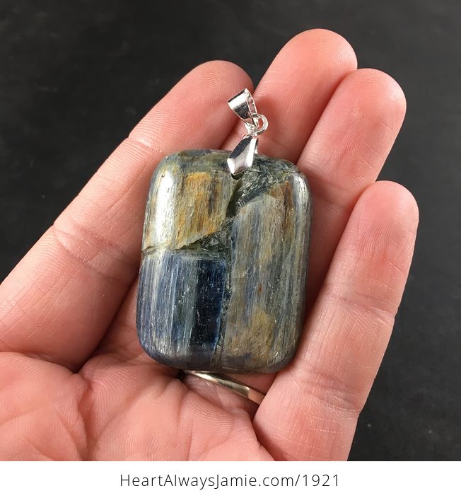 Beautiful Blue and Orange Kyanite Stone Pendant - #o1kr04N1gIk-1